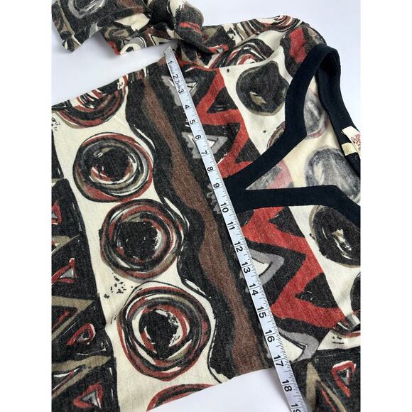 NWT Aryeh Size Medium Sweater Dress Abstract Orange Rust Midi Retro Boho Artsy - Picture 10 of 12